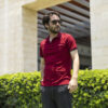 Playera polo roja POL0002 — detalle de tela