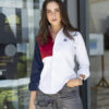 Camisa de combinaciones blanco, rojo y azul marino FOR2711 — vista lateral