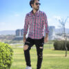 Camisa de cuadros rojos, azules y blancos FOR2706 — vista alternativa