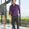 Camisa de cuadros vino y marino FOR2708 — imagen 8