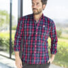 Camisa de cuadros vino y marino FOR2708 — vista alternativa