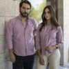 Camisa básica color cereza EQ403 — detalle