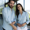 Camisa básica color menta EQ404 — detalle