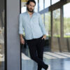 Camisa básica color menta FOR2720 — vista lateral