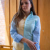 Camisa de combinaciones menta, amarillo y azul FOR2748 — vista posterior