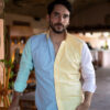 Camisa de combinaciones amarillo, azul cielo, menta y rosa FOR2747 — vista frontal