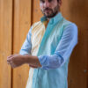 Camisa de combinaciones menta, amarillo y azul FOR2746 — vista frontal