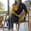 Camisa de combinaciones negro y amarillo FOR2734 — detalle