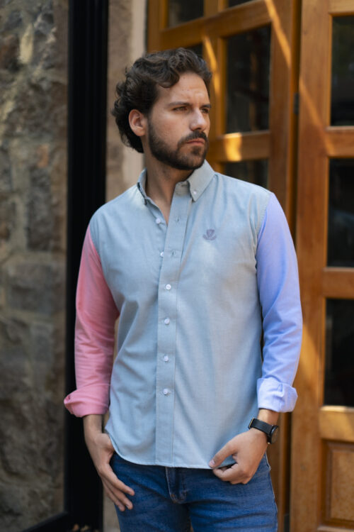 Camisa de combinaciones verde, ladrillo y azul | FOR2728