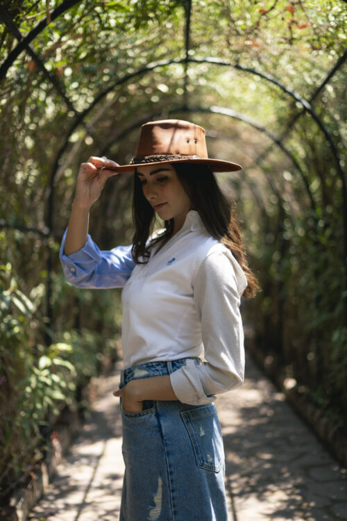 Alternative view of Camisa de combinaciones blanca, azul y beige | FOR2732