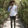 Camisa de combinaciones blanca, azul y beige FOR2727 — imagen 8