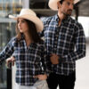Camisa de cuadros verdes EQ426 — detalle