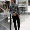 Camisa de cuadros verdes FOR2763 — vista lateral