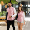 Camisa de combinaciones ladrillo, marino y blanco EQ431 — detalle