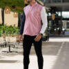 Camisa de combinaciones ladrillo, marino y blanco FOR2772 — vista posterior