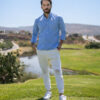 Camisa oxford báxica azul cielo FOR2783 — vista lateral