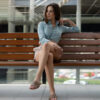 Camisa de lino color menta aqua FOR2774 — detalle