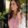 Camisa de combinaciones ladrillo, marino y blanco FOR2777 — vista lateral
