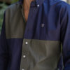 Camisa de combinaciones verde y marino FOR2791 — detalle