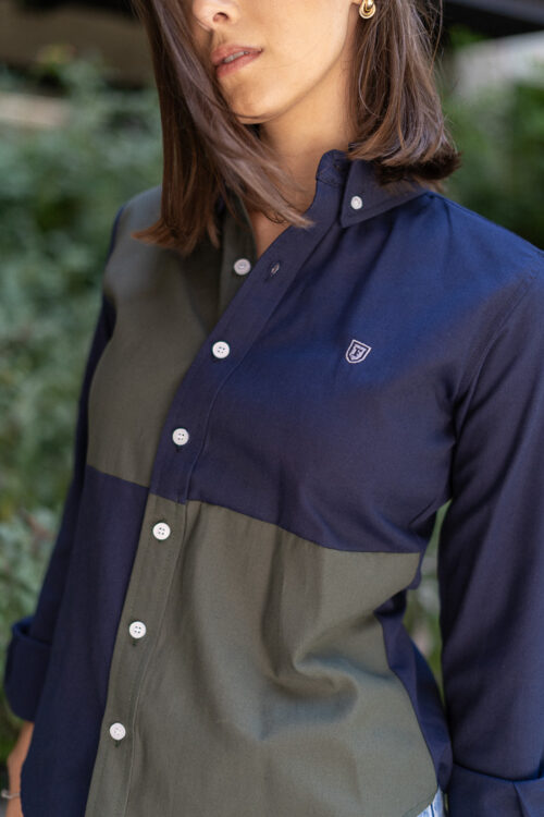 Camisa de combinaciones verde y marino | FOR2797