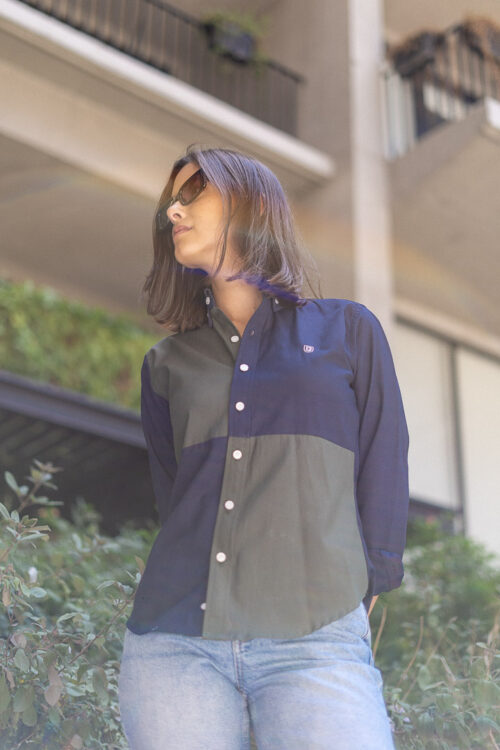 Alternative view of Camisa de combinaciones verde y marino | FOR2797