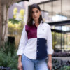 Camisa de combinaciones vino y marino FOR2811 — vista lateral