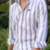 Camisa de rayas beige FOR2794 — detalle
