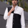 Camisa de combinaciones blanco y negro EQ441 — vista lateral