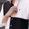 Camisa de combinaciones blanco y negro FOR2792 — detalle