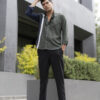 Camisa de combinaciones y franjas verde militar FOR2816 — vista lateral