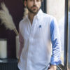 Camisa de combinaciones blanco, rojizo y azul FOR2821 — detalle