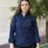 Camisa básica azul marino FOR2825 — vista lateral