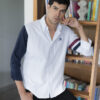 Camisa de combinaciones y franjas blanco FOR2817 — vista posterior