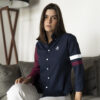 Camisa de combinaciones y franjas marino y vino FOR2849 — vista posterior