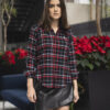 Camisa de franela de cuadros negro, gris y rojo FOR2837 — vista lateral
