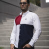 Camisa de combinaciones blanco, marino y vino FOR2513 — detalle