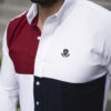 Camisa de combinaciones blanco, marino y vino FOR2513 — vista posterior