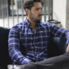 Camisa de franela de cuadros marino FOR2826 — vista posterior