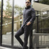 Camisa de franela negra FOR2830 — detalle