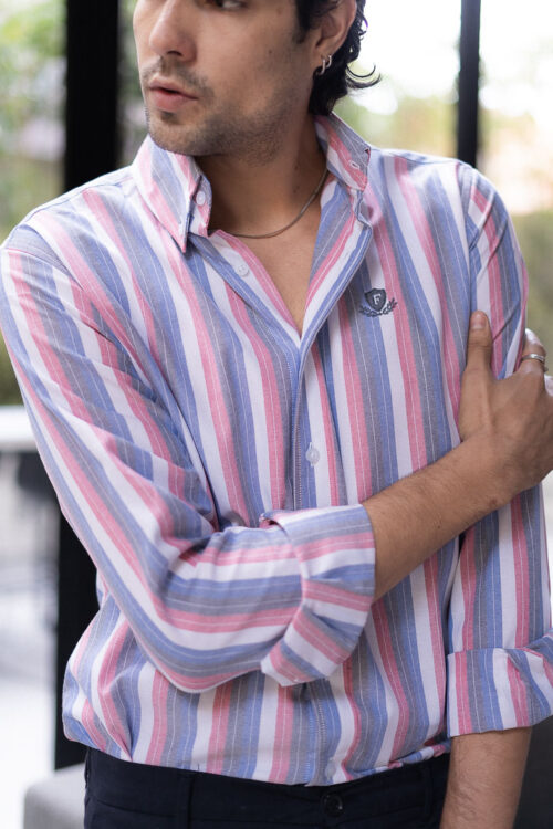 Camisa de rayas rojas FOR2844 — vista posterior