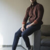 Camisa de franela shedrón FOR2832 — detalle