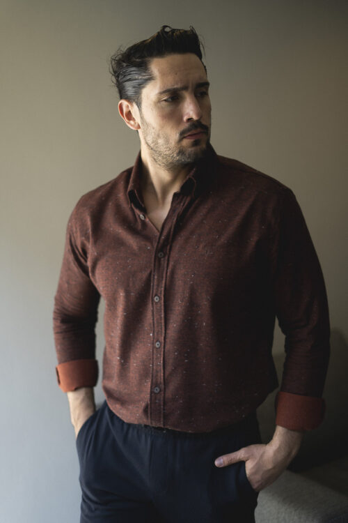 Camisa de franela shedron EQ461 — en modelo