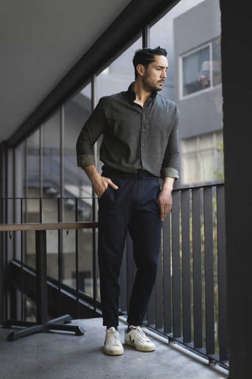 Alternative view of Camisa de franela verde militar | FOR2831