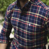 Camisa de franela de cuadros multicolor FOR2828 — vista frontal