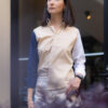 Camisa de combinaciones beige, marino y blanco FOR2872 — vista lateral