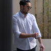 Camisa básica blanca FOR2869 — vista posterior