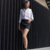 Camisa básica blanca FOR2873 — vista lateral