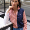 Camisa de combinaciones rosa, marino y blanco FOR2871 — vista lateral