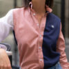 Camisa de combinaciones rosa, marino y blanco FOR2871 — detalle