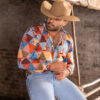 Camisa multicolor con estampados triangulares FOR2866 — detalle